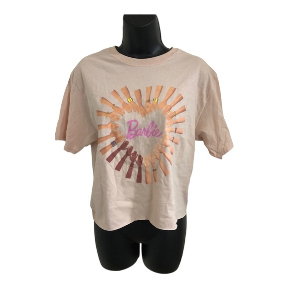 Barbie heart shaped multicultural Barbie hands graphic print tshirt size small - Picture 3 of 16